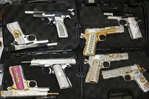 Diamond guns seized from a Mexican drug cartel